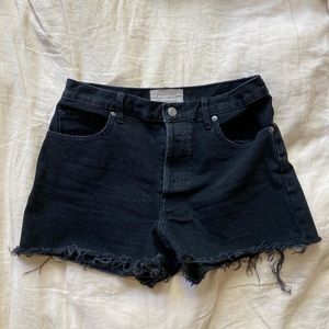 Black denim Everlane Cheeky shorts